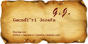 Gacsári Jozefa névjegykártya